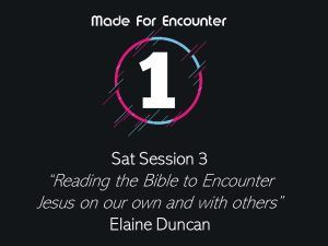 MFE1 Sat Session 3 - Elaine Duncan